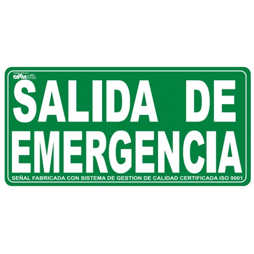 Señal salida de emergencia PVC