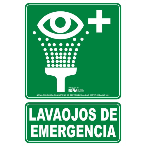 Señal lavaojos de emergencia PVC