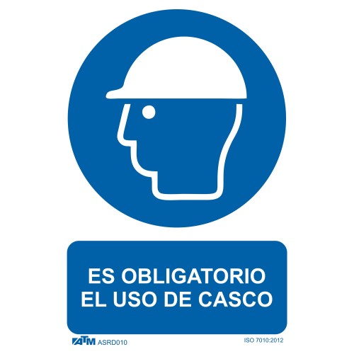 Señal obligatorio el uso del casco PVC Glasspack