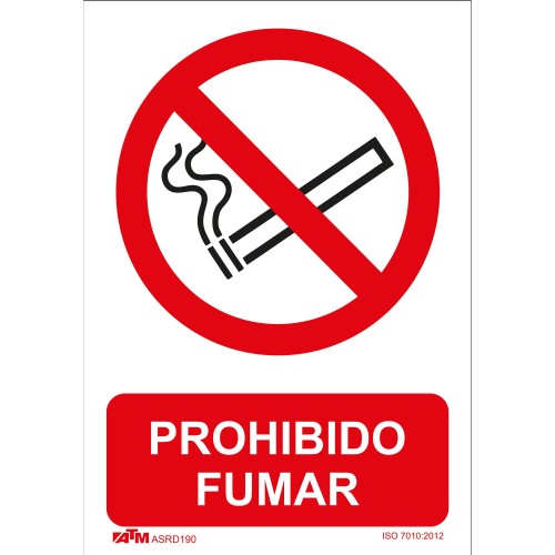 Señal prohibido fumar PVC Glasspack