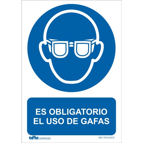 Señal obligatorio el uso de gafas PVC Glasspack