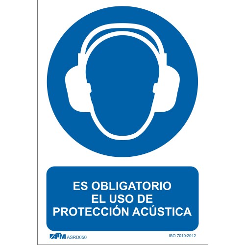 Señal obligatorio el uso de protección acústica PVC Glasspack