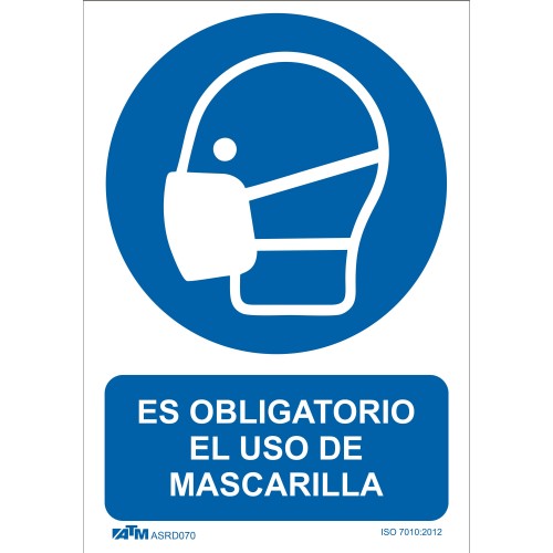 Señal obligatorio el uso de mascarilla PVC Glasspack