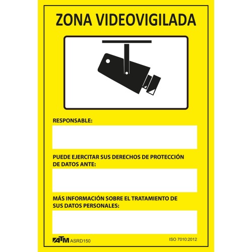 Señal peligro zona videovigilada PVC Glasspack