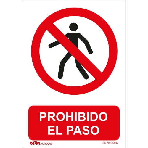 Señal prohibido el paso a peatones PVC Glasspack