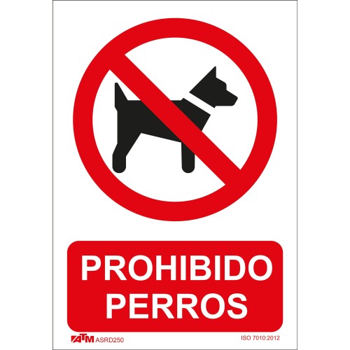 Señal prohibido perros PVC Glasspack