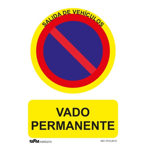 Señal de vado permanente PVC Glasspack