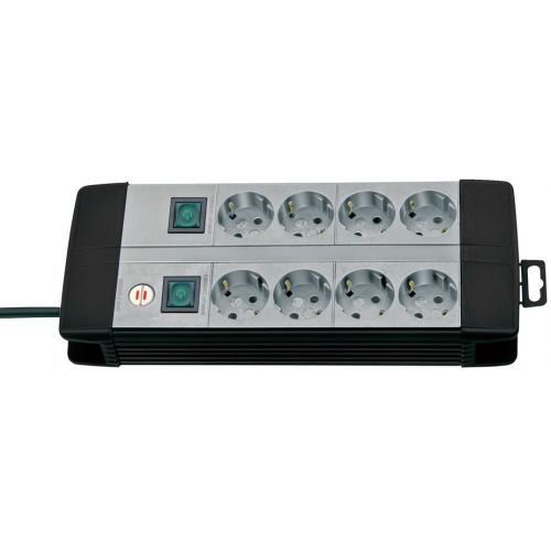 Base múltiple Premium-Line Technics con varios interruptores y disposición especial de los enchufes (8 tomas)