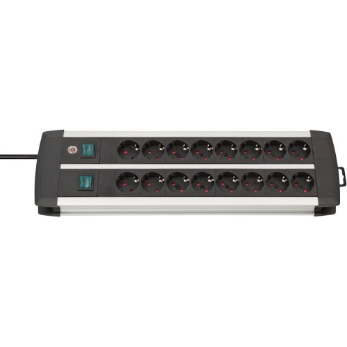 Base múltiple Premium-Alu-Line Technics con 2 y 3 interruptores (16 tomas)