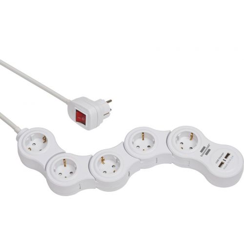 Base múltiple maniobrable Vario-Power con puertos USB