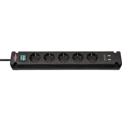 Base múltiple Bremounta con puertos USB apta para montaje fijo (color negro)