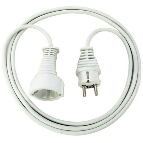 Alargador eléctrico IP20 H05VV-F3G1,5 de 2 m (Blanco)