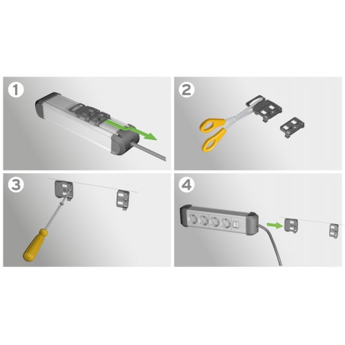 Base de tomas múltiples Premium-Protect-Line con protección contra subidas de tensión y carga USB