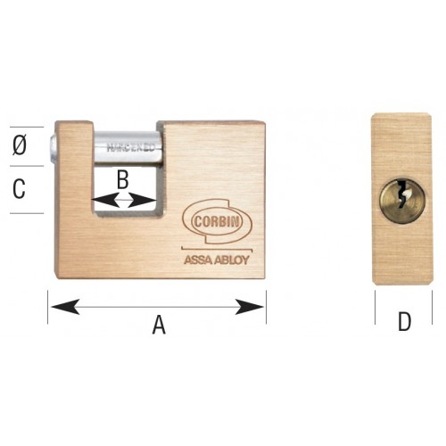 Candado rectangular bayoneta - Llaves iguales
