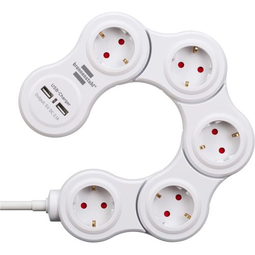 Base de tomas múltiples maniobrable Vario Power con puertos USB