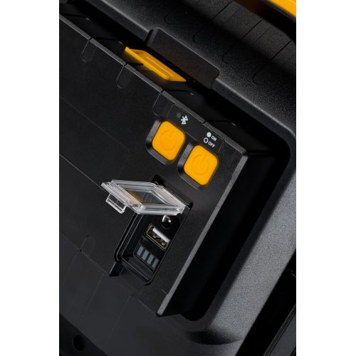 Foco LED portátil BLUMO con batería recargable y altavoces Bluetooth