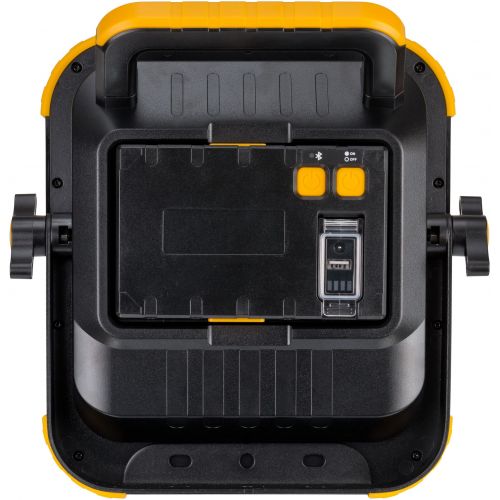Foco LED portátil BLUMO con batería recargable y altavoces Bluetooth