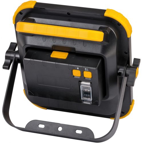 Foco LED portátil BLUMO con batería recargable y altavoces Bluetooth