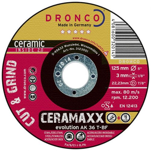 Disco de corte y desbaste Ceramaxx de 115 x 3 mm