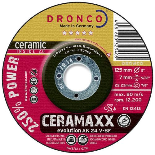 Disco de desbaste CeraMaxx de 125 x 7 mm