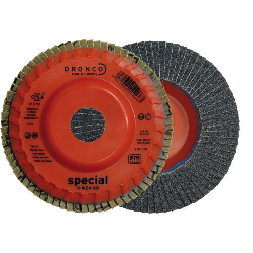 Disco de láminas abrasivas Zirconio base plástico plana K-AZA, 115 mm, grano 80