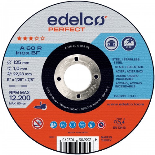 Disco de corte metal Perfect A 60 R INOX (125 mm)
