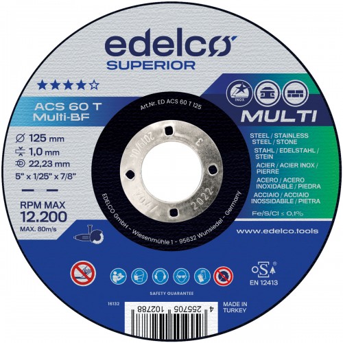 Disco de corte metal ACS 60 T MULTI (125 mm)