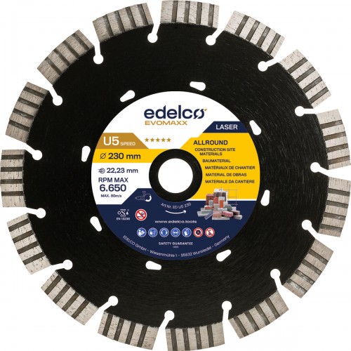 Disco de diamante universal de obra U5 Speed (230x22 mm)