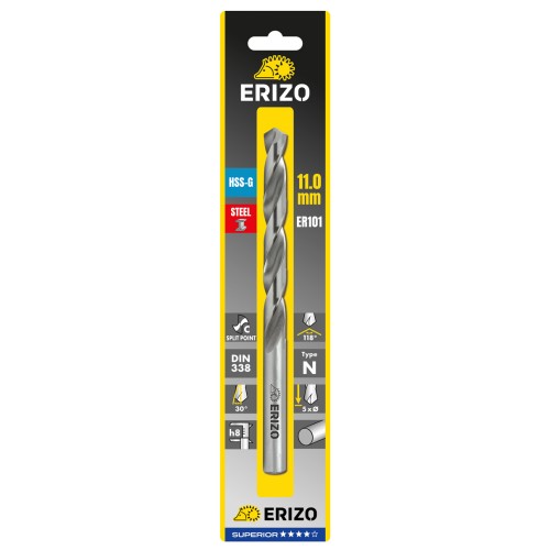 Broca HSS-G M2 para metal DIN 338 tipo N serie 101 Superior en blister