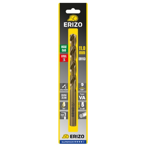 Broca HSS-E Co5 M35 para metal DIN 338 tipo N serie 113 Superior en blister