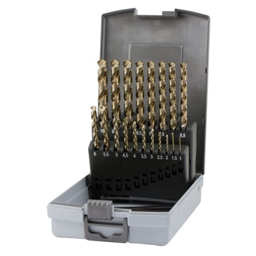 Juego de brocas HSS-E Co5 M35 para metal DIN 338 tipo UNI serie 114 Evomaxx