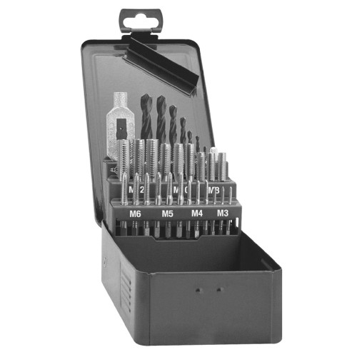 Juego machos de roscar manuales Serie 520/08 de 29 piezas