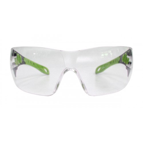 Gafas de seguridad transparentes con patillas verdes EVO