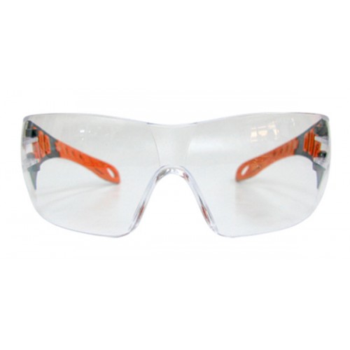 Gafas de seguridad transparentes con patillas naranjas EVO