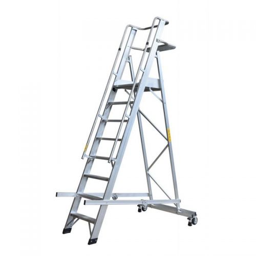 Escalera de aluminio con plataforma Eterna