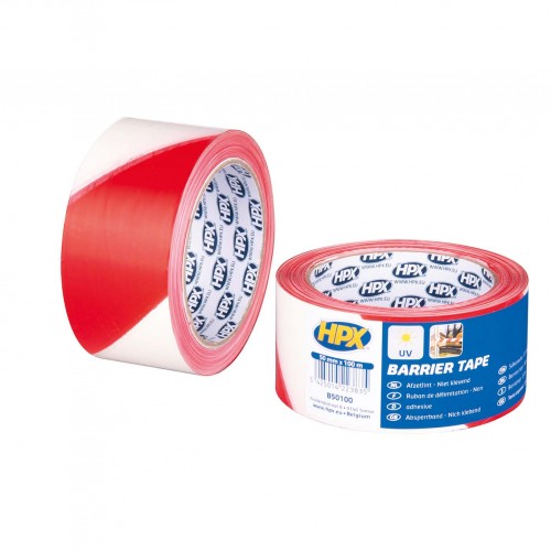 Cinta de balizamiento Barrier Tape rojo/blanca (50mm x 100m)