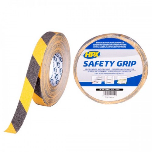 Cinta antideslizante Safety Grip Amarillo/Negro (25mm x 18m)