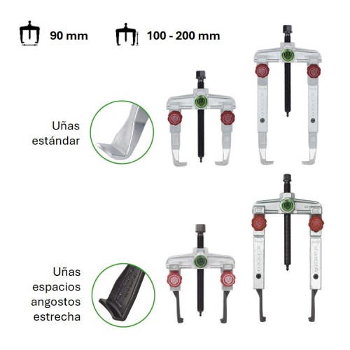 Juego extractores de 2 patas ‘básico de taller’