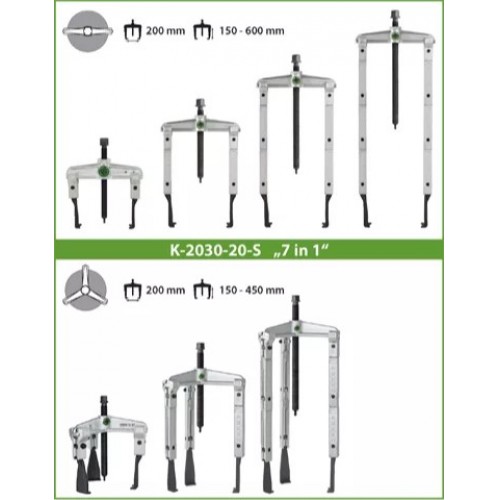 Juego de extractores de rodamientos 2 y 3 patas para espacios angostos