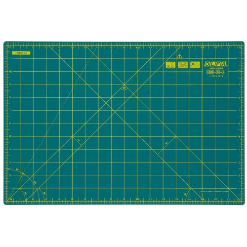 Plancha de corte para cutters rotativos con escala en pul. 600x450x1,5mm (verde)