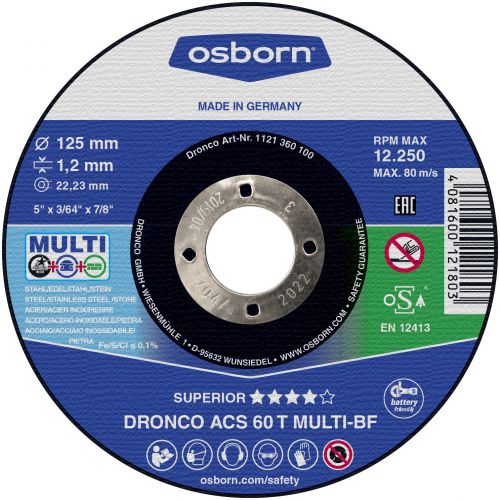 Disco de corte metal ACS 60 / ACS 46 T Multi Special 125 x 1,2 mm