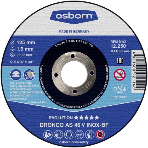 Disco de corte metal AS 46 V Evolution Express 230 x 1,9 mm