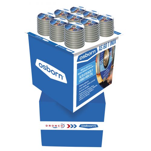 Expositor-mesa con forma de cubos para latas de discos de corte de 1 mm