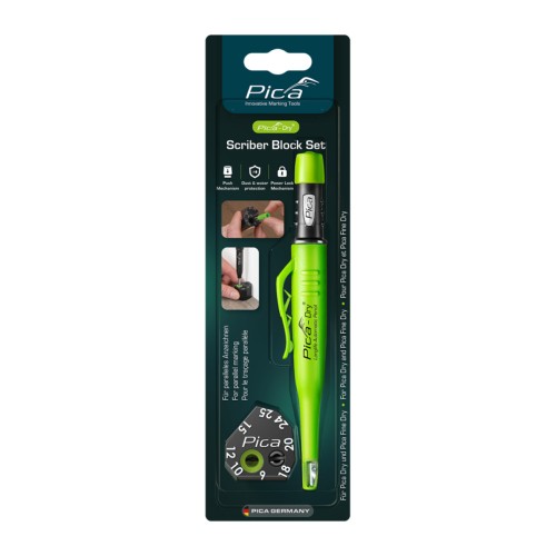 Set de portaminas Pica Dry y guía de trazado paralelo Scriber Block