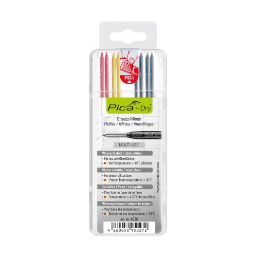 Estuche con 8 minas Dry (Negro, Rojo, Amarillo) en blister