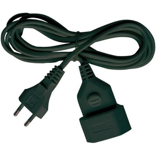 Alargador eléctrico IP20 H03VVH2-F 2x0,75 de 3 m (Negro) con clavija y toma tipo euro