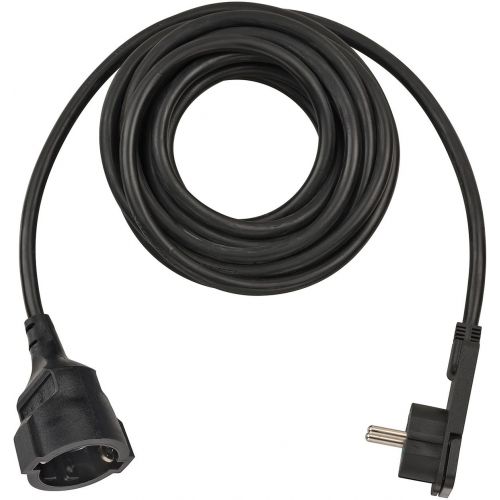 Alargador eléctrico IP20 H05VV-F3G1,5 de 5 m (Negro) con clavija plana