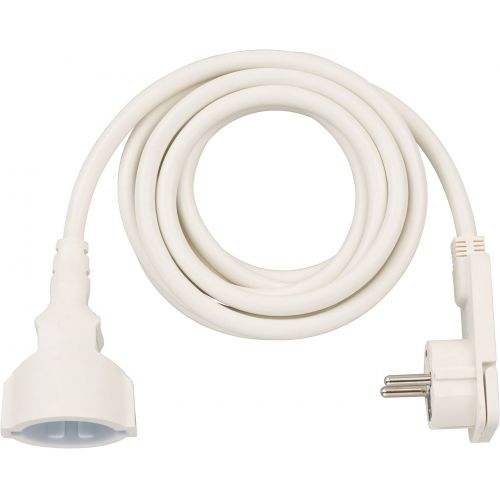 Alargador eléctrico IP20 H05VV-F3G1,5 de 3 m (Blanco) con clavija plana