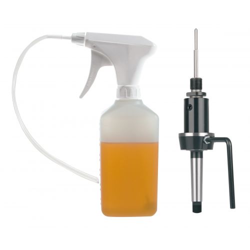 Soporte para brocas huecas con asiento de rosca CM3 + Botella refrigerante + Adaptador + Perno expulsor