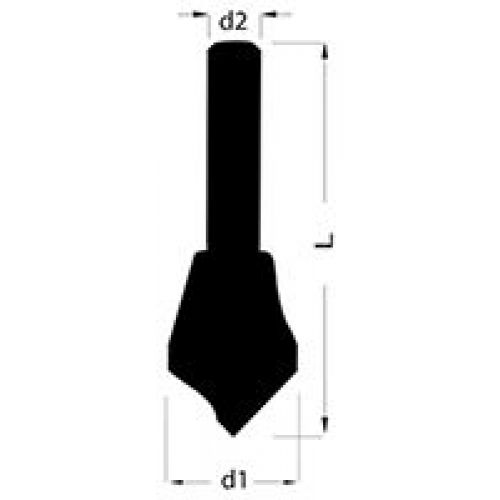 Avellanador de cono ranurado y desbarbado 90° HSSE-Co 5